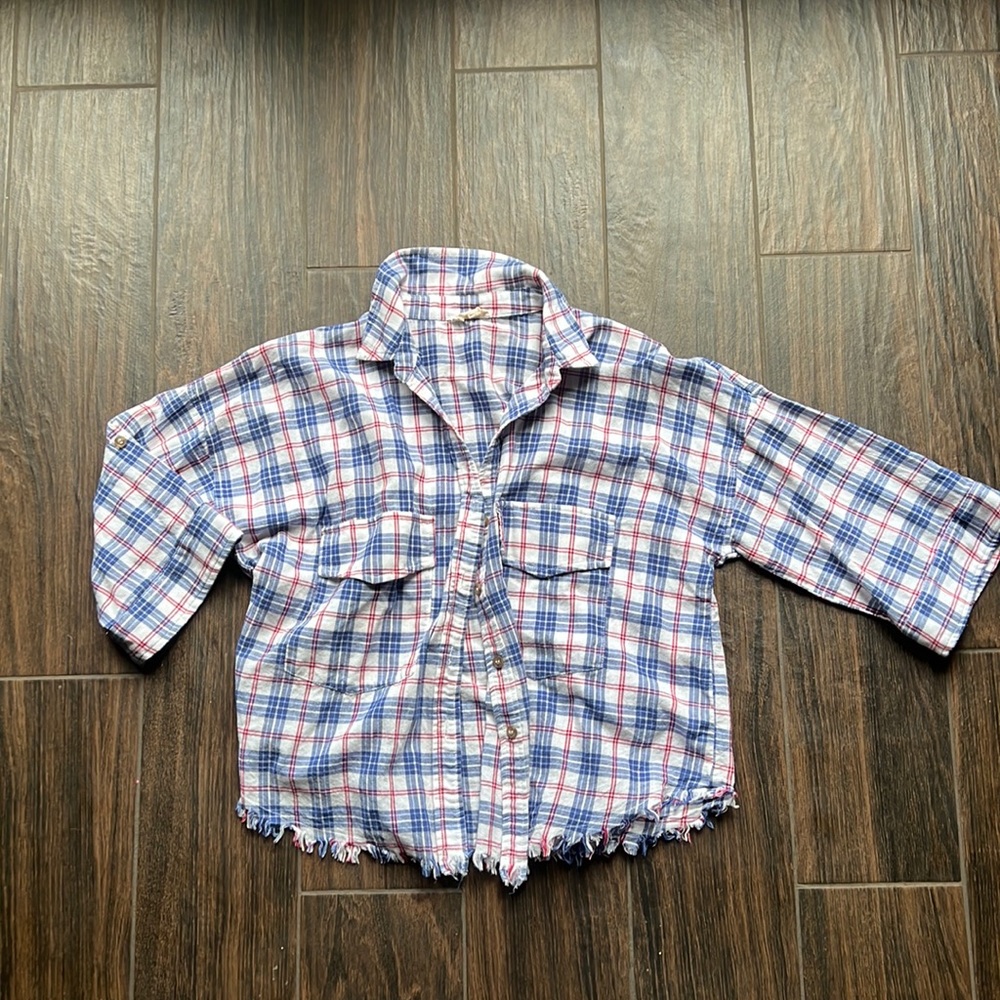 Hem & Thread Crop Top With Adjustable Sleeve, Siz… - image 1